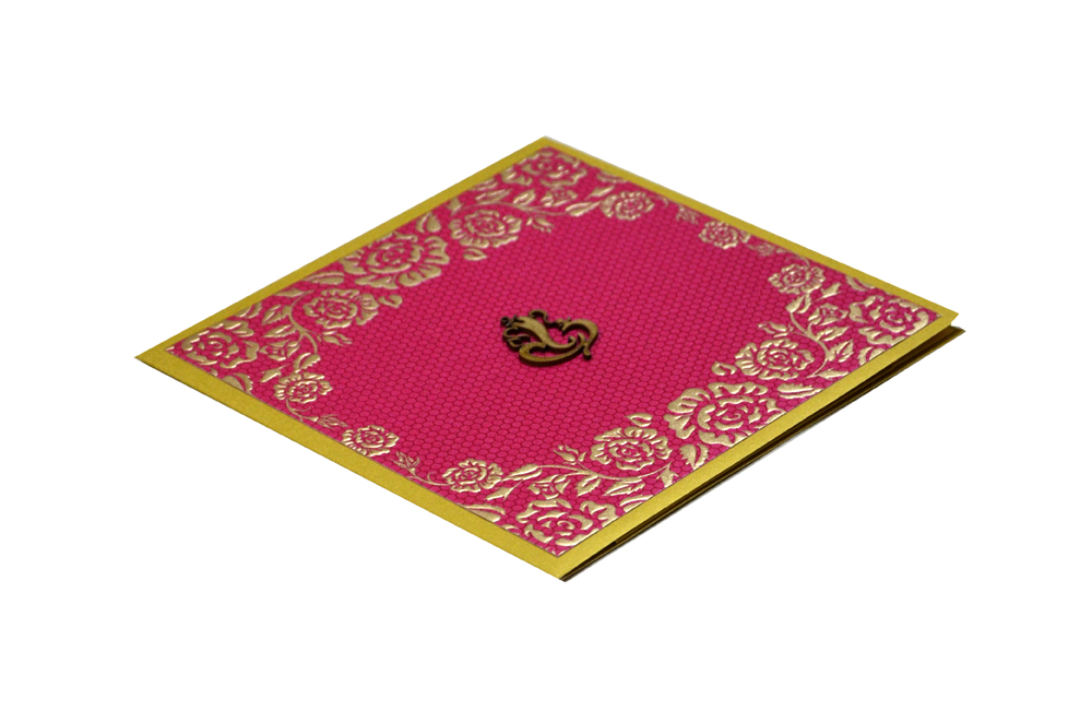 Pink Budget Hindu Wedding Card PN 8598