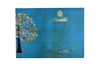 Elephant and Tree Theme Wedding Card Design GC 1052
