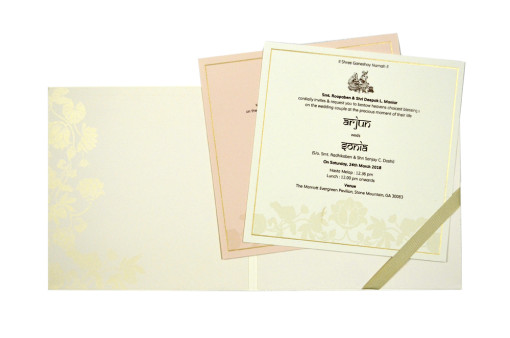 Cream Designer Wedding Card GC 2015