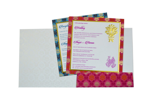 Pink Designer Wedding Card GC 2023