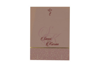 Small Size Padded Wedding Card LM 129 Pink