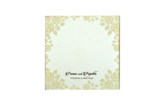 Ivory Floral Wedding Card PR 445