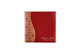 Paisley Red Wedding Card PR 477