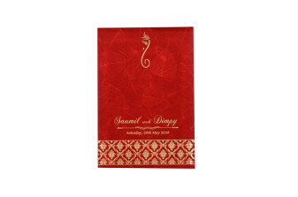 Red Budget Hindu Wedding Card RB 1422 RED
